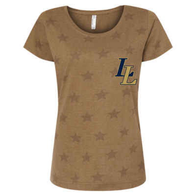 LL - Women's Star Print Scoop Neck Tee Thumbnail