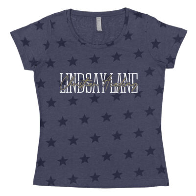 Christian Academy  - Women's Star Print Scoop Neck Tee Thumbnail